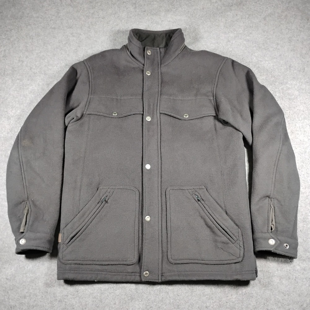 Sorel Men's Grey Wool Blend Snap Button Mock Neck Pocket Utility Jacket Size M